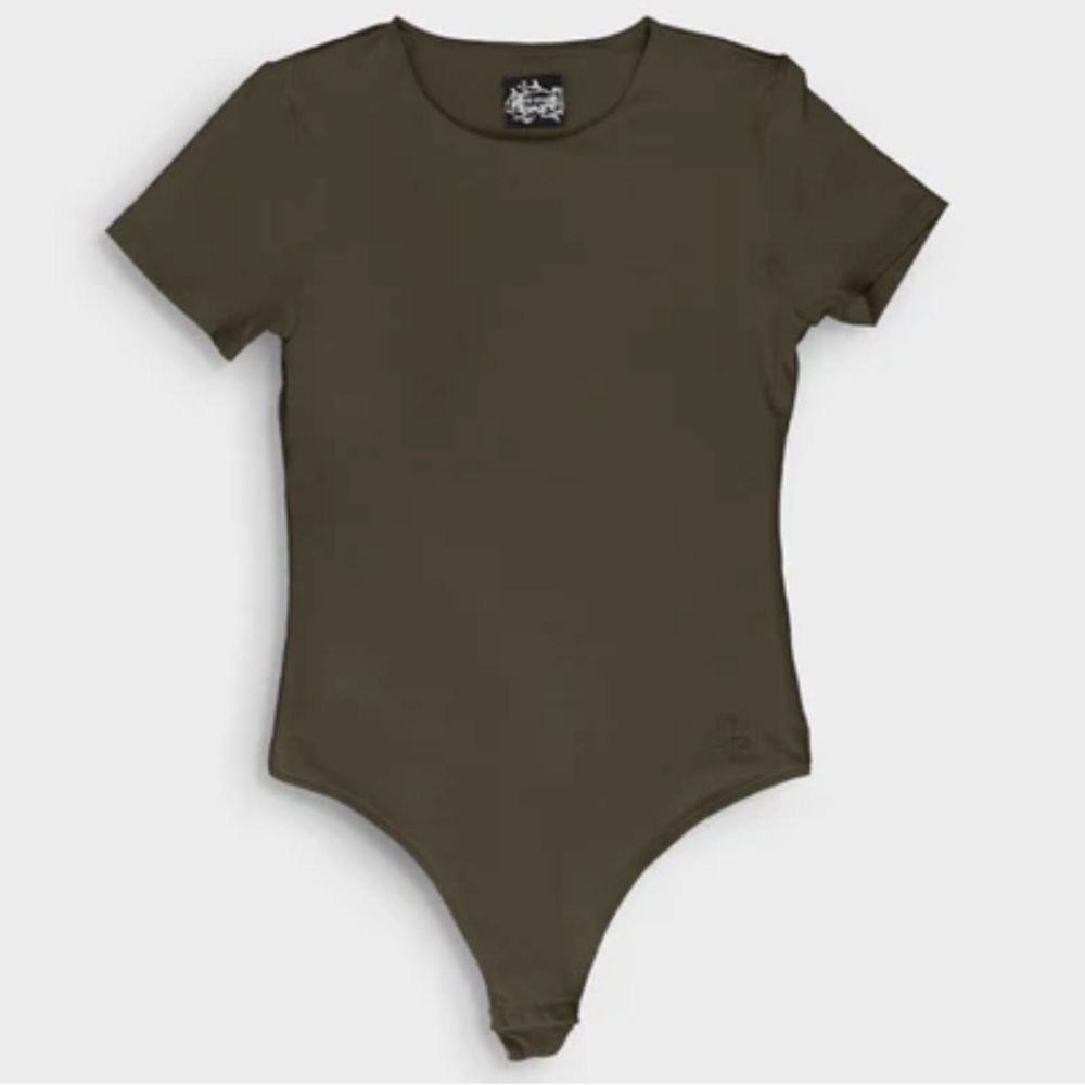 Santo Studio olive green bodysuit, extra small new with tags